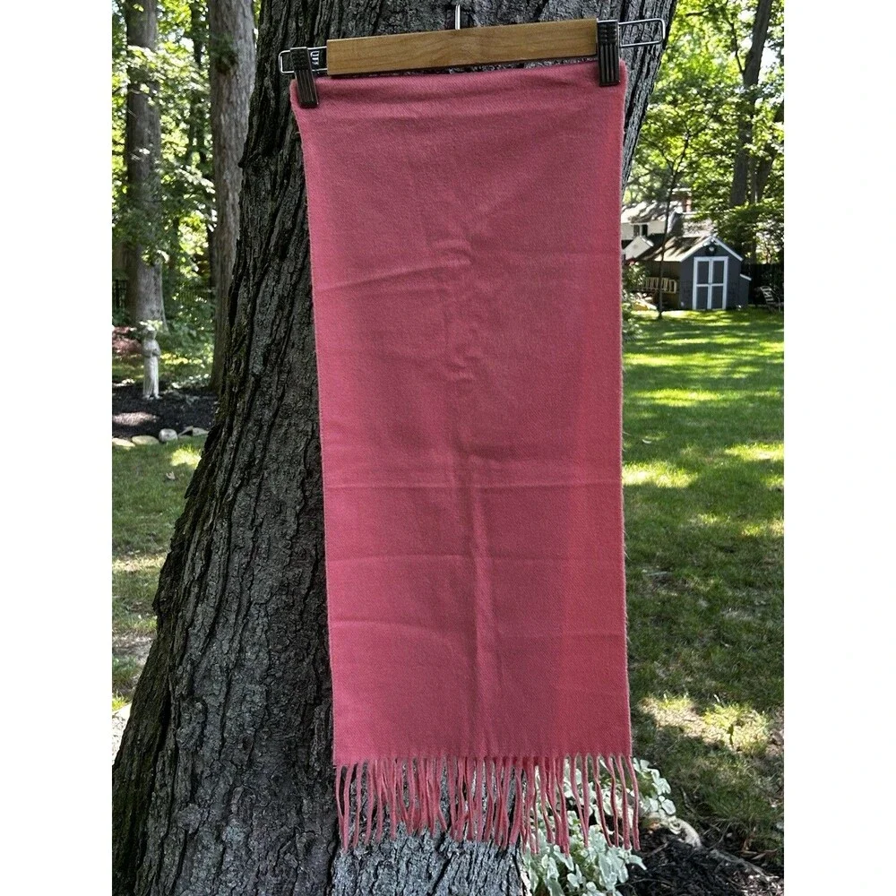 Christian Dior Monsieur Scarf Cashmaire Acrylic Fringe SOFT Salmon Preppy Classy